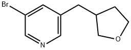 Pyridine, 3-bromo-5-[(tetrahydro-3-furanyl)methyl]- Struktur