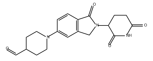 4-Piperidinecarboxaldehyde, 1-[2-(2,6-dioxo-3-piperidinyl)-2,3-dihydro-1-oxo-1H-isoindol-5-yl]- Struktur