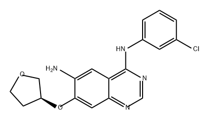 4,6-Quinazolinediamine, N4-(3-chlorophenyl)-7-[[(3S)-tetrahydro-3-furanyl]oxy]- Struktur