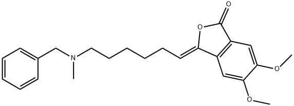 1(3H)-Isobenzofuranone, 5,6-dimethoxy-3-[6-[methyl(phenylmethyl)amino]hexylidene]-, (3Z)- Structure