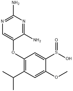 Benzenesulfinic acid, 5-[(2,4-diamino-5-pyrimidinyl)oxy]-2-methoxy-4-(1-methylethyl)- Struktur