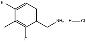 Benzenemethanamine, 4-bromo-2-fluoro-3-methyl-, hydrochloride (1:1) Struktur