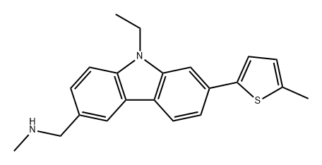 9H-Carbazole-3-methanamine, 9-ethyl-N-methyl-7-(5-methyl-2-thienyl)- Struktur