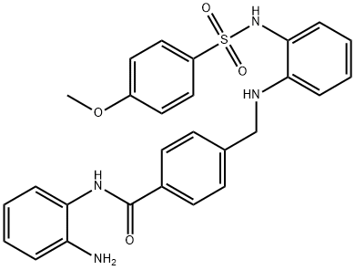 Benzamide, N-(2-aminophenyl)-4-[[[2-[[(4-methoxyphenyl)sulfonyl]amino]phenyl]amino]methyl]- Struktur