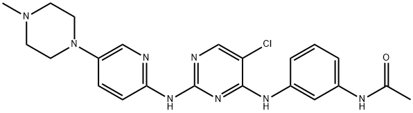 Acetamide, N-[3-[[5-chloro-2-[[5-(4-methyl-1-piperazinyl)-2-pyridinyl]amino]-4-pyrimidinyl]amino]phenyl]- Struktur