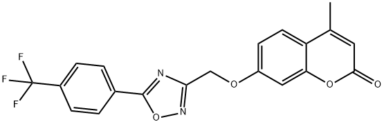 2H-1-Benzopyran-2-one, 4-methyl-7-[[5-[4-(trifluoromethyl)phenyl]-1,2,4-oxadiazol-3-yl]methoxy]- Struktur