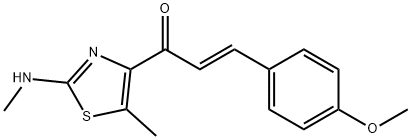 2-Propen-1-one, 3-(4-methoxyphenyl)-1-[5-methyl-2-(methylamino)-4-thiazolyl]-, (2E)- Struktur