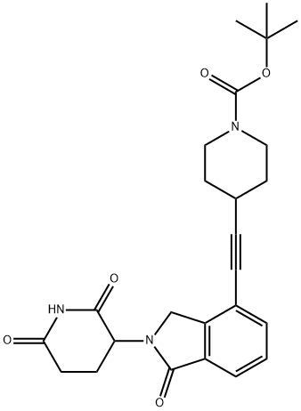 1-Piperidinecarboxylic acid, 4-[2-[2-(2,6-dioxo-3-piperidinyl)-2,3-dihydro-1-oxo-1H-isoindol-4-yl]ethynyl]-, 1,1-dimethylethyl ester Struktur