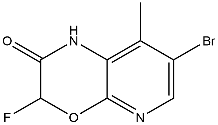 7-bromo-3-fluoro-8-methyl-1H-pyrido[2,3-b][1,4]oxazin-2-one Struktur