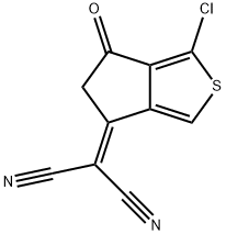 Propanedinitrile, 2-(1-chloro-5,6-dihydro-6-oxo-4H-cyclopenta[c]thien-4-ylidene)- Struktur