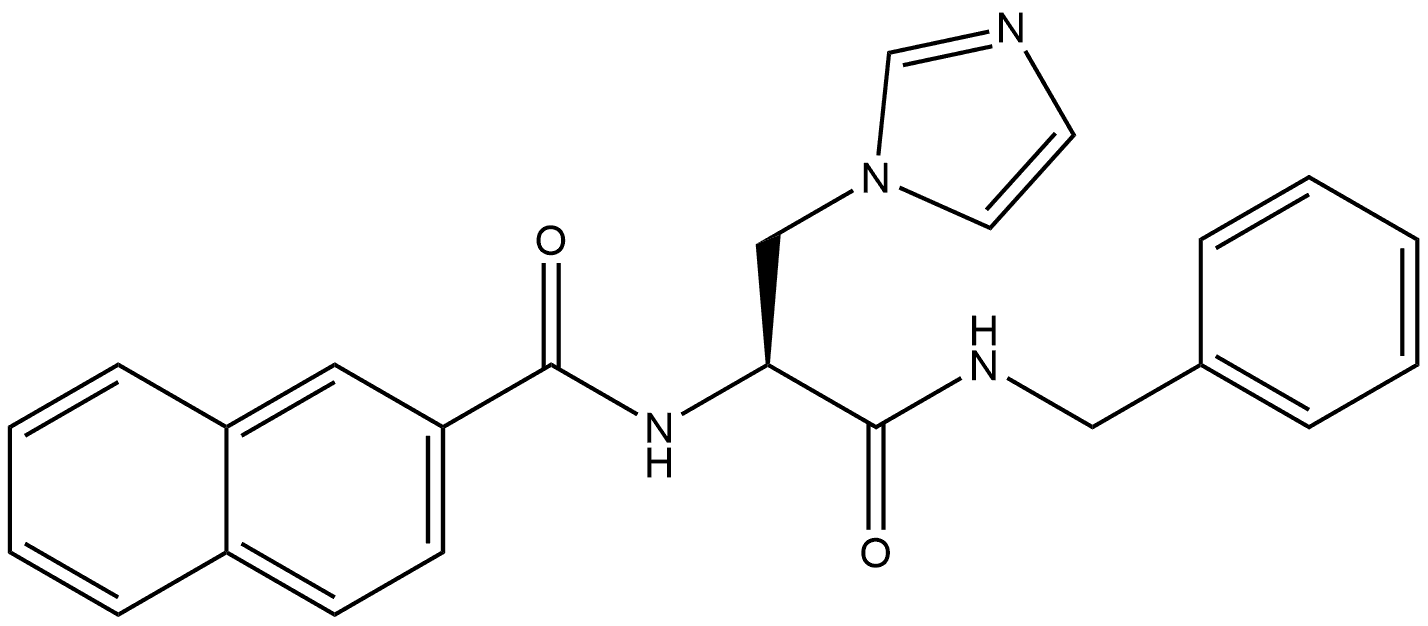 1H-Imidazole-1-propanamide, α-[(2-naphthalenylcarbonyl)amino]-N-(phenylmethyl)-, (αS)- Struktur