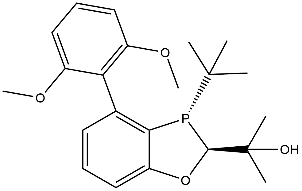 (2S,3S)-4-(2,6-Dimethoxyphenyl)-3-(1,1-dimethylethyl)-2,3-dihydro-α,α-dimethyl-1,3-benzoxaphosphole-2-methanol Struktur