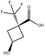 Cyclobutanecarboxylic acid, 3-hydroxy-1-(trifluoromethyl)-, cis- Struktur