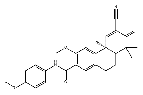 2-Phenanthrenecarboxamide, 6-cyano-4b,7,8,8a,9,10-hexahydro-3-methoxy-N-(4-methoxyphenyl)-4b,8,8-trimethyl-7-oxo-, (4bS)- Struktur