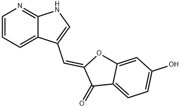 3(2H)-Benzofuranone, 6-hydroxy-2-(1H-pyrrolo[2,3-b]pyridin-3-ylmethylene)-, (2Z)- Struktur