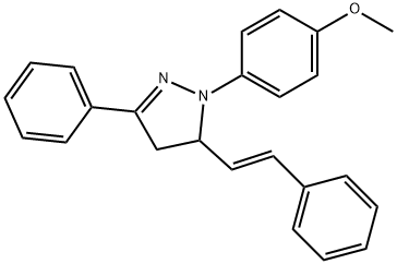 1H-Pyrazole, 4,5-dihydro-1-(4-methoxyphenyl)-3-phenyl-5-[(1E)-2-phenylethenyl]- Struktur