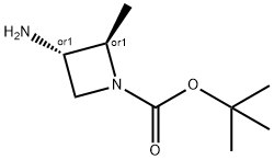 1-Azetidinecarboxylic acid, 3-amino-2-methyl-, 1,1-dimethylethyl ester, (2R,3S)-rel- Struktur