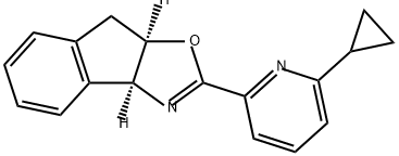 8H-Indeno[1,2-d]oxazole, 2-(6-cyclopropyl-2-pyridinyl)-3a,8a-dihydro-, (3aS,8aR)- Struktur