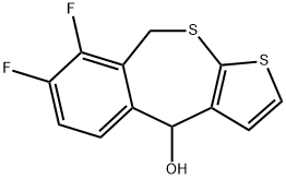 Thieno[2,3-c][2]benzothiepin-4-ol, 7,8-difluoro-4,9-dihydro- Struktur