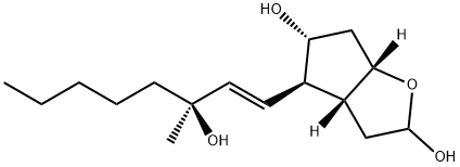 2H-Cyclopenta[b]furan-2,5-diol, hexahydro-4-[(1E,3S)-3-hydroxy-3-methyl-1-octen-1-yl]-, (3aR,4R,5R,6aS)- Struktur