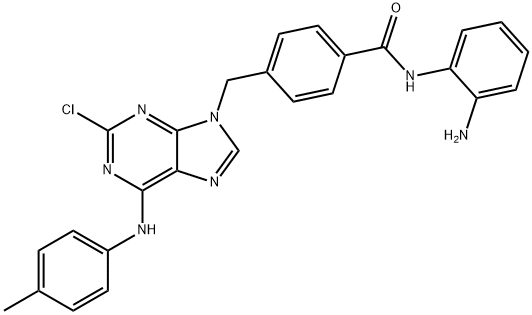 Benzamide, N-(2-aminophenyl)-4-[[2-chloro-6-[(4-methylphenyl)amino]-9H-purin-9-yl]methyl]- Struktur