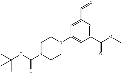 tert-butyl 4-[3-formyl-5-(methoxycarbonyl)phenyl]piperazine-1-carboxylate Struktur