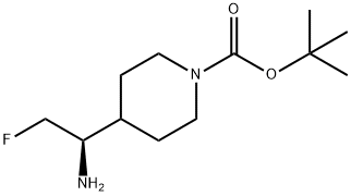 1-Piperidinecarboxylic acid, 4-[(1R)-1-amino-2-fluoroethyl]-, 1,1-dimethylethyl ester Struktur