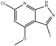 1H-Pyrazolo[3,4-b]pyridine, 6-chloro-3-iodo-4-methoxy- Struktur