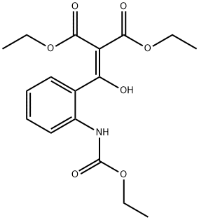 Propanedioic acid, 2-[[2-[(ethoxycarbonyl)amino]phenyl]hydroxymethylene]-, 1,3-diethyl ester Struktur