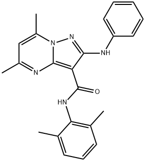 Pyrazolo[1,5-a]pyrimidine-3-carboxamide, N-(2,6-dimethylphenyl)-5,7-dimethyl-2-(phenylamino)- Struktur