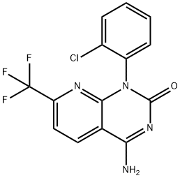 Pyrido[2,3-d]pyrimidin-2(1H)-one, 4-amino-1-(2-chlorophenyl)-7-(trifluoromethyl)- Struktur