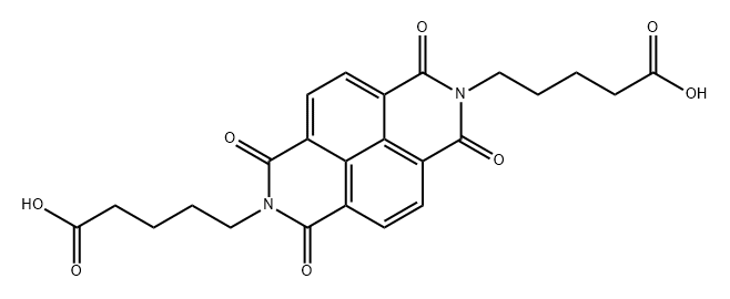 5,5'-(1,3,6,8-tetraoxo-1,3,6,8-tetrahydrobenzo[lmn][3,8]phenanthroline-2,7-diyl)dipentanoic acid Struktur