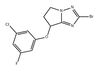 5H-Pyrrolo[1,2-b][1,2,4]triazole, 2-bromo-7-(3-chloro-5-fluorophenoxy)-6,7-dihydro- Struktur