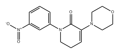 2(1H)-Pyridinone, 5,6-dihydro-3-(4-morpholinyl)-1-(3-nitrophenyl)- Struktur