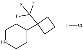 Piperidine, 4-[1-(trifluoromethyl)cyclobutyl]-, hydrochloride (1:1) Struktur