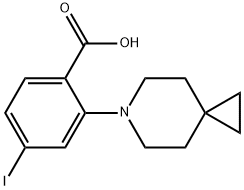 Benzoic acid, 2-(6-azaspiro[2.5]oct-6-yl)-4-iodo- Struktur