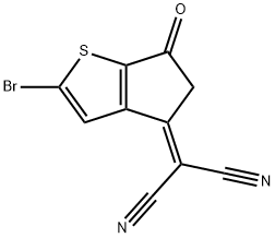 2-(2-bromo-4-oxo-4H-cyclopenta[b]thiophen-6(5H)-ylidene)malononitrile Struktur