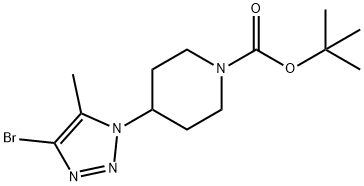 1-Piperidinecarboxylic acid, 4-(4-bromo-5-methyl-1H-1,2,3-triazol-1-yl)-, 1,1-dimethylethyl ester Struktur