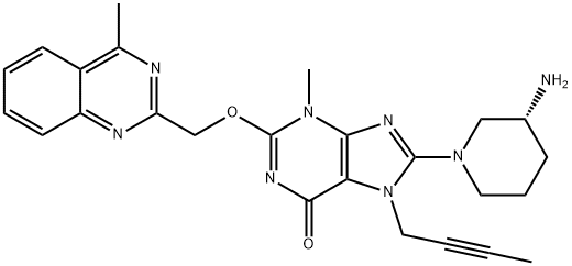 (R)-8-(3-aminopiperidin-1-yl)-7-(but-2-yn-1-yl)-3-methyl-2-((4-methylquinazolin-2-yl)methoxy)-3,7-dihydro-6H-purin-6-one Struktur