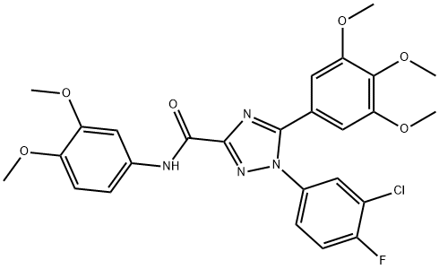 1H-1,2,4-Triazole-3-carboxamide, 1-(3-chloro-4-fluorophenyl)-N-(3,4-dimethoxyphenyl)-5-(3,4,5-trimethoxyphenyl)- Struktur