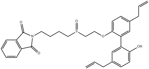 1H-Isoindole-1,3(2H)-dione, 2-[4-[[2-[(2'-hydroxy-5,5'-di-2-propen-1-yl[1,1'-biphenyl]-2-yl)oxy]ethyl]sulfinyl]butyl]- Struktur