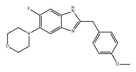 1H-Benzimidazole, 6-fluoro-2-[(4-methoxyphenyl)methyl]-5-(4-morpholinyl)- Struktur