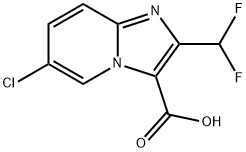 6-Chloro-2-(difluoromethyl)imidazo[1,2-a]pyridine-3-carboxylic acid Struktur