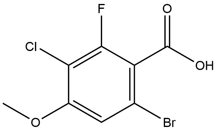 6-Bromo-3-chloro-2-fluoro-4-methoxy-benzoic acid Struktur