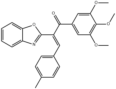 2-Propen-1-one, 2-(2-benzoxazolyl)-3-(4-methylphenyl)-1-(3,4,5-trimethoxyphenyl)-, (2E)- Struktur