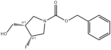 benzyl cis-3-fluoro-4-(hydroxymethyl)pyrrolidine-1-carboxylate Struktur