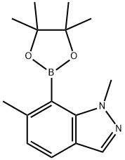 1H-Indazole, 1,6-dimethyl-7-(4,4,5,5-tetramethyl-1,3,2-dioxaborolan-2-yl)- Struktur