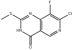 Pyrido[4,3-d]pyrimidin-4(3H)-one, 7-chloro-8-fluoro-2-(methylthio)- Struktur