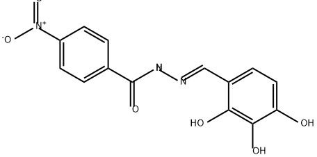 Benzoic acid, 4-nitro-, (2E)-2-[(2,3,4-trihydroxyphenyl)methylene]hydrazide Struktur