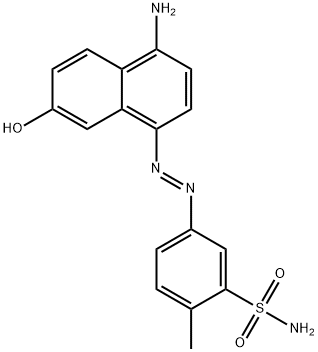 Benzenesulfonamide, 5-[(1E)-2-(4-amino-7-hydroxy-1-naphthalenyl)diazenyl]-2-methyl- Struktur